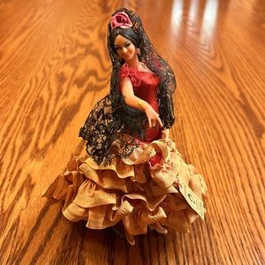 VTG Spanish Marin Chiclana Plastic Ethnic Miniature Standing Doll 1920s??